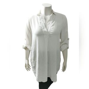 Heroes and Dreamers Womens Linen Beach Resortwear Romantic Spring Summer Tunic M